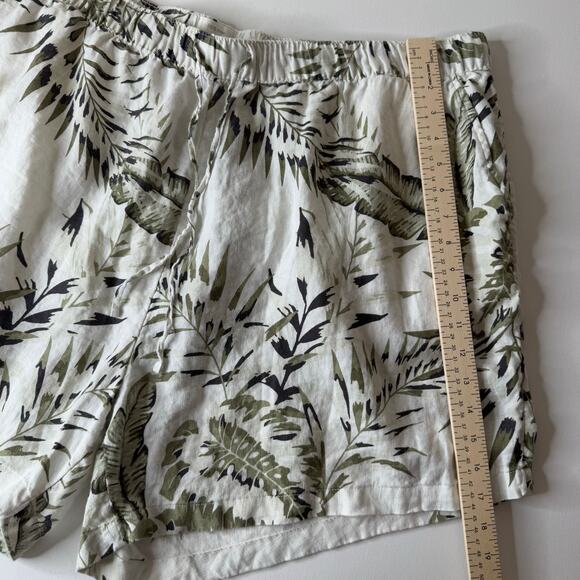 C&C California Womens 100% Linen Leaf Print Pull On Shorts Sz 3X Lightweight - Picture 9 of 11